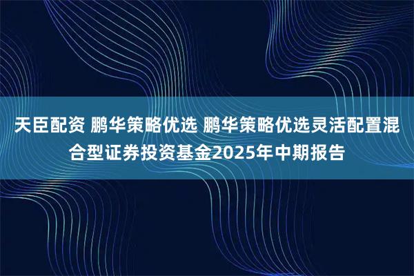 天臣配资 鹏华策略优选 鹏华策略优选灵活配置混合型证券投资基金2025年中期报告